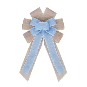 Christmas Linen Big Bowknot Pendant Decorations