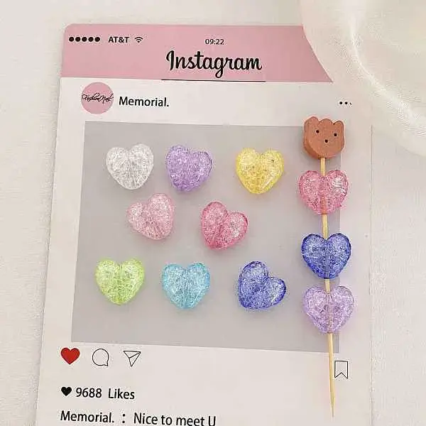 Transparent Crackle Acrylic Beads