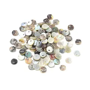 Natural Akoya Shell Flat Round Charms