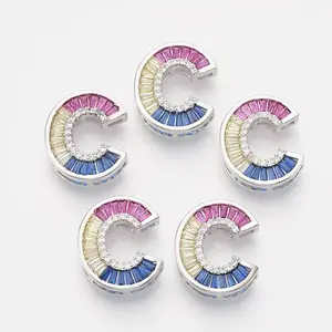 Brass Cubic Zirconia Slide Charms