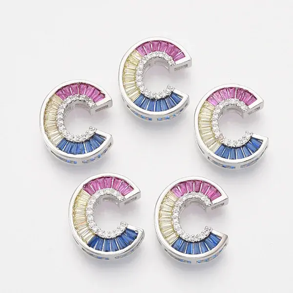 Brass Cubic Zirconia Slide Charms