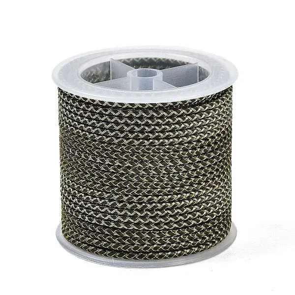 11M Polyester Braided Cord with Cotton Core & Metallic Thread