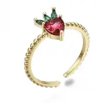 Brass Micro Pave Cubic Zirconia Cuff Rings