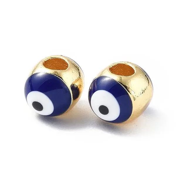 Evil Eyes Brass Enamel Beads