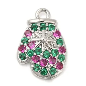 Rack Plating Brass Pave Cubic Zirconia Pendants
