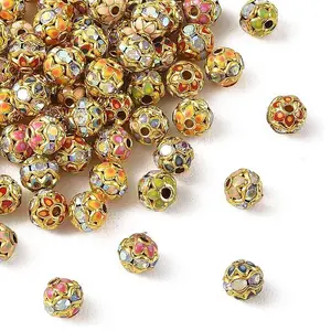 Brass & Alloy & Rhinestone Enamel Beads