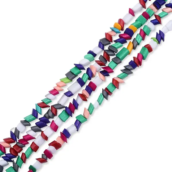 Opaque Spray Painted Glass Bead Strands