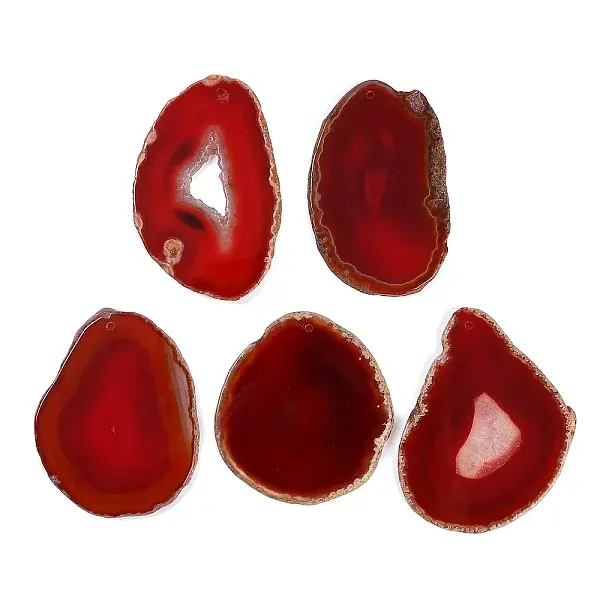 Dyed & Heated Natural Agate Slice Big Pendants