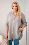 Kesi Włoski Bavlněná mušelínová košile Plus Size fango