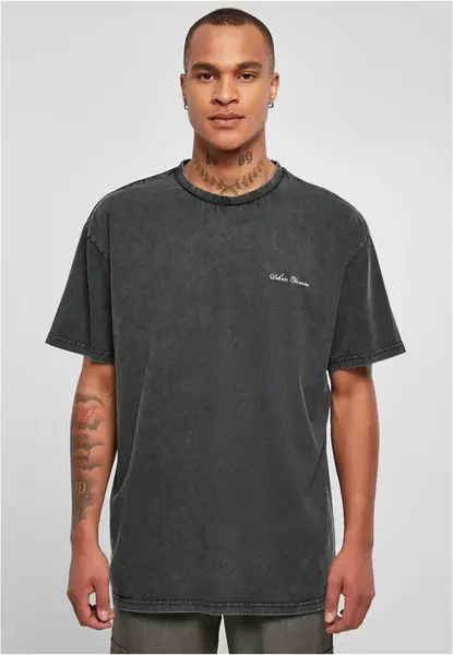 Oversized Small Embroidery Tee černé
