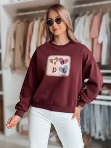 Dámská oversize mikina srdce MADELIN bordó