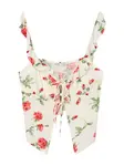 Bershka Top  zelená / ružová / červená / biela