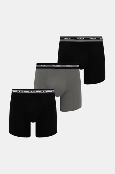 HUGO boxerky pánske bavlnené s elastanom BOXERBR TRIPL PLANET