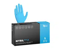 Silnější nitrilové rukavice Espeon Nitril Ideal 3 - 100 ks, modré, velikost S (100179)