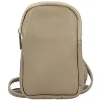 Dámské kožené crossbody pouzdro taupe - Delami Valli