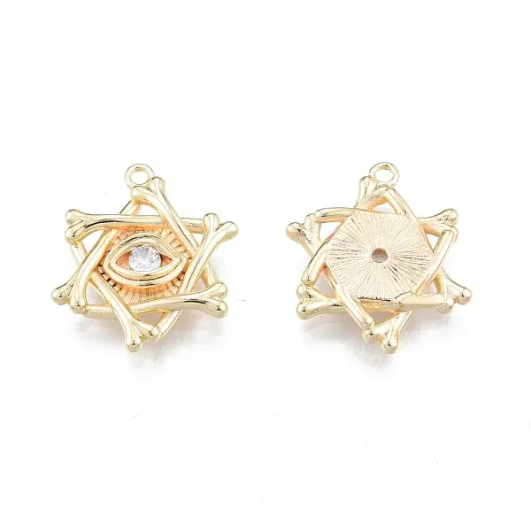 Brass Micro Pave Clear Cubic Zirconia Pendants