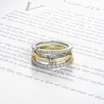Stainless Steel Micro Pave Clear Cubic Zirconia Stackable Finger Rings