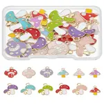 24Pcs 12 Styles Autumn Theme Alloy Enamel Pendants