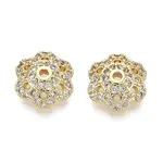 Brass Micro Pave Clear Cubic Zirconia Bead Caps