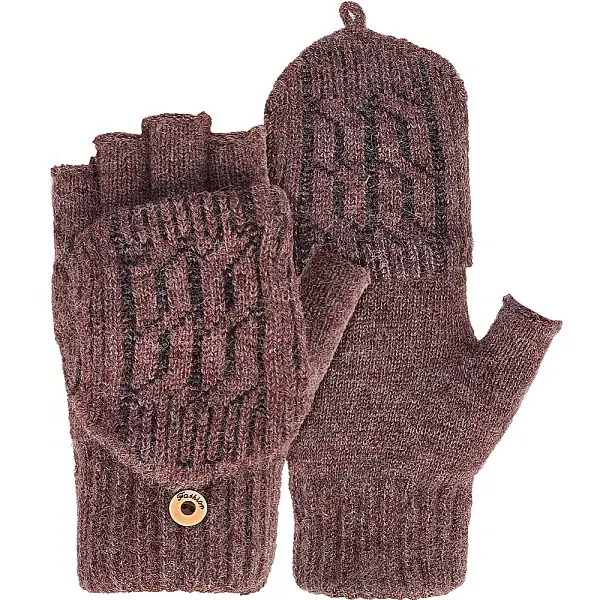 Alpaca Wool & Spandex Winter Knitted Convertible Fingerless Gloves