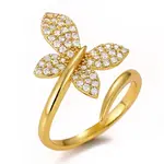 Brass Micro Pave Clear Cubic Zirconia Cuff Rings