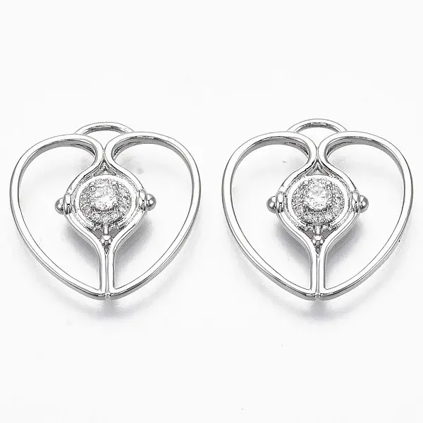Brass Micro Pave Cubic Zirconia Pendants