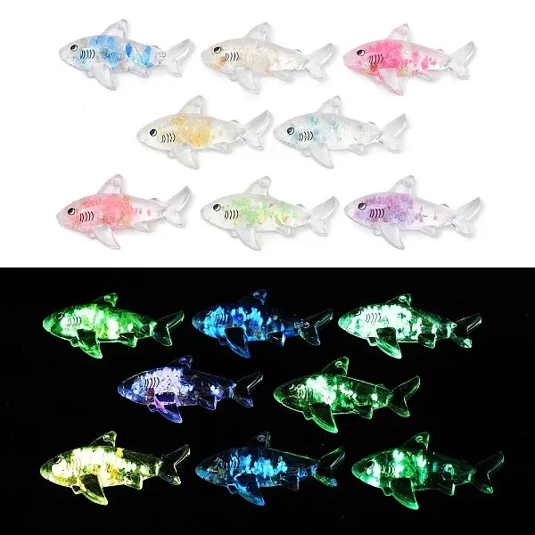 10Pcs Transparent Luminous Acrylic Pendants