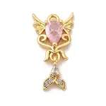 Brass Micro Pave Cubic Zirconia Pendants