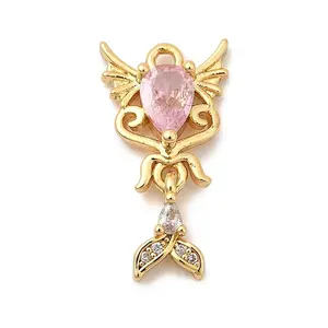 Brass Micro Pave Cubic Zirconia Pendants