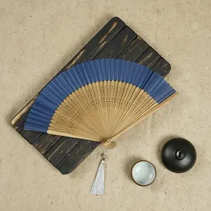 Chinese Style Wood Folding Fan with Tassel