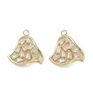 Brass Micro Pave Clear Cubic Zirconia Pendants