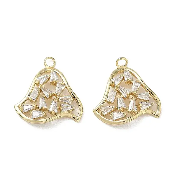 Brass Micro Pave Clear Cubic Zirconia Pendants