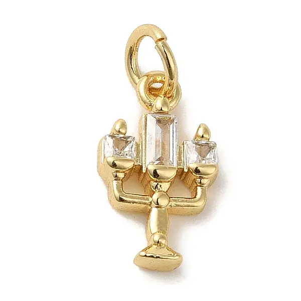 Brass Micro Pave Clear Cubic Zirconia Pendants