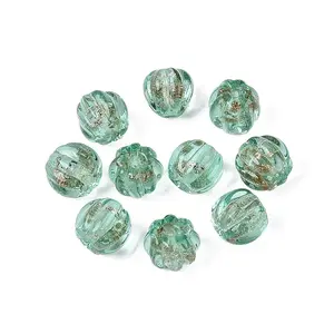 Handmade Gold Sand Lampwork Beads