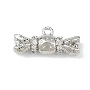 Brass Micro Pave Clear Cubic Zirconia Pendants