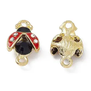 Alloy Jet Rhinestones Connector Charms