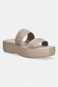 Calvin Klein pantofle dámské FLATFORM SNDL WEBBING