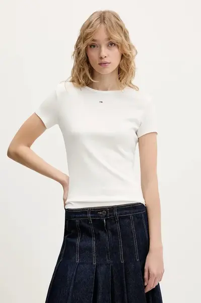 Tommy Jeans basic tričko dámske bavlnené s elastanom 2-pack