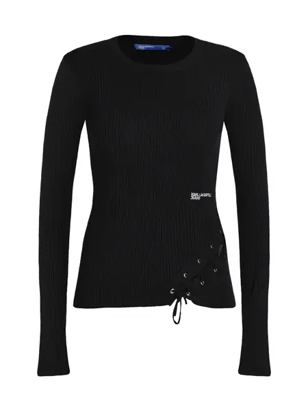 KARL LAGERFELD JEANS Sveter  čierna / biela