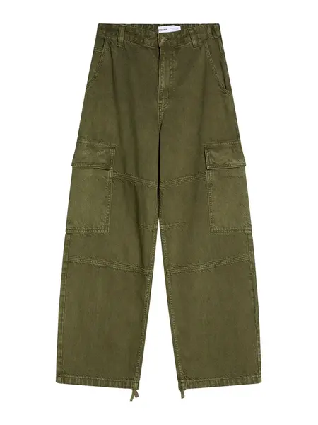 Bershka Rifľové kapsáče  kaki