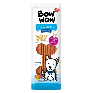 BOW WOW Jelly snack Drůbeží tyčinky pamlsky pro psy 10 ks