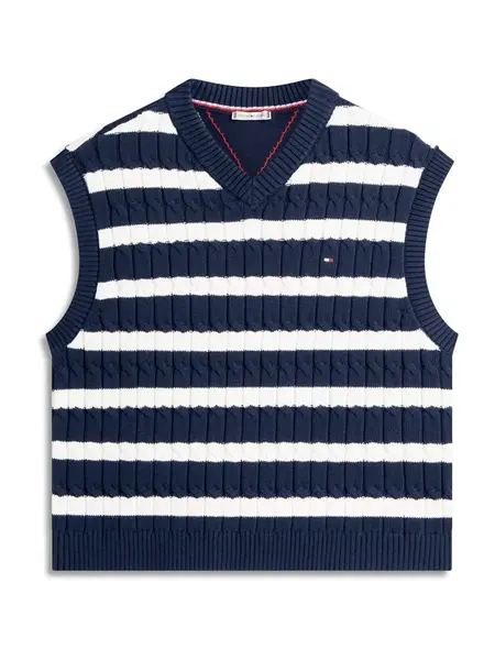 TOMMY HILFIGER Sveter  námornícka modrá / biela