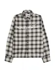 Bershka Košeľa  sivá / čadičová / čierna / biela