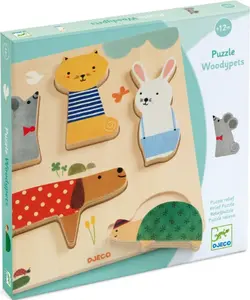 Domácí mazlíčci - vkládací dřevěné puzzle