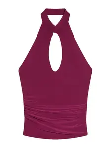 Bershka Top  vínovo červená