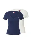 Tommy Jeans Tričko  tmavomodrá / biela
