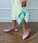 marka niezdefiniowana Pink low-heeled slingback pumps Ferli