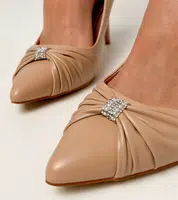 marka niezdefiniowana Bronney brown classic stiletto pumps with rhinestones