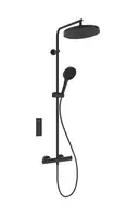 Ideal Standard Ceratherm T125+ - Sprchový set s termostatom, priemer 30 cm, 3 prúdy, hodvábna čierna A7689XG