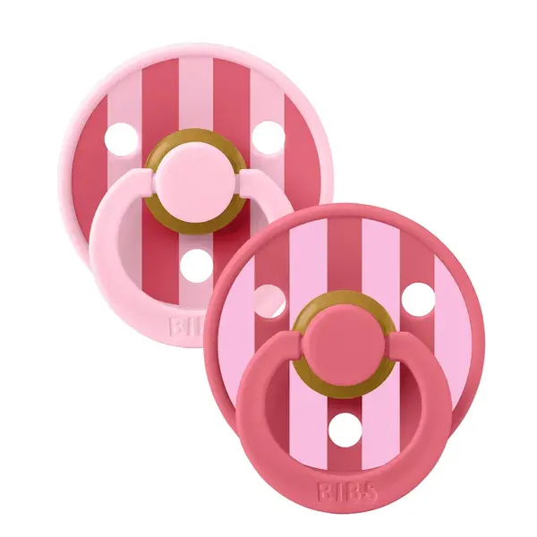 BIBS STUDIO Colour Block cumlíky z prírodného kaučuku 2ks - veľkosť 1 - Baby Pink Coral Mix